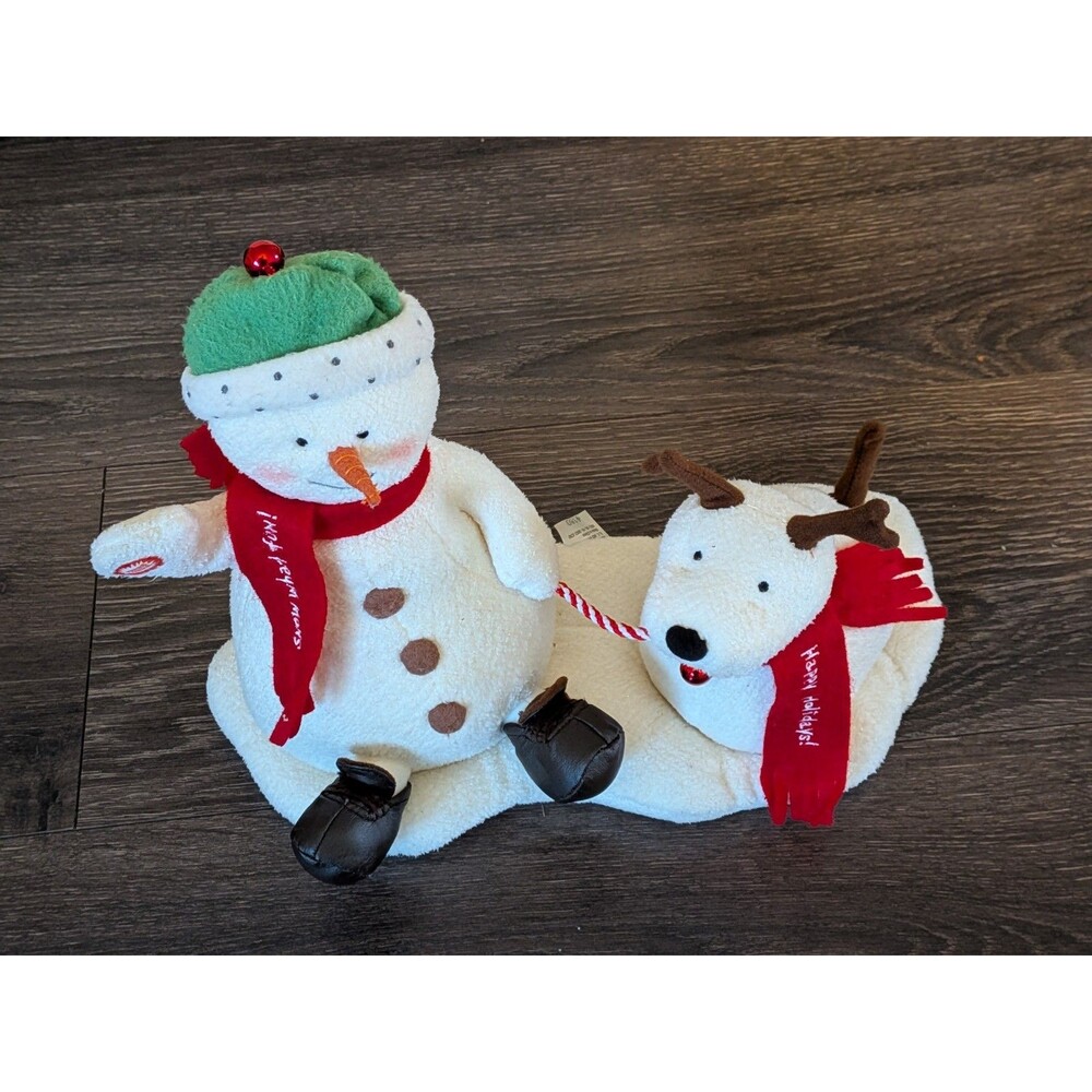 2004 Hallmark Jingle Pals "Snow What Fun" Animated Musical Snowman and Dog Duo